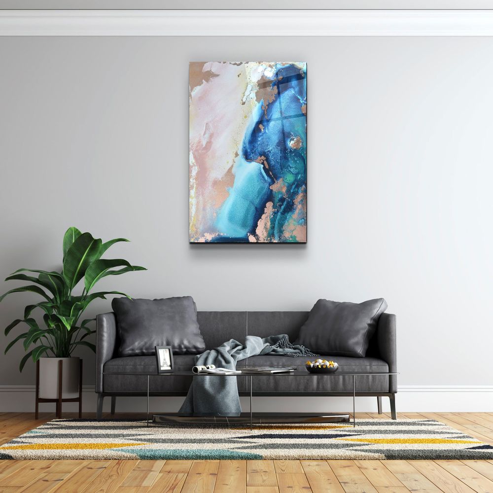 Autres décorations murales - Art mural en verre design en marbre 110CMx70CM - ARTDESIGNA