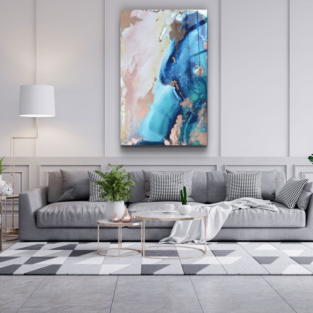 Autres décorations murales - Art mural en verre design en marbre 110CMx70CM - ARTDESIGNA