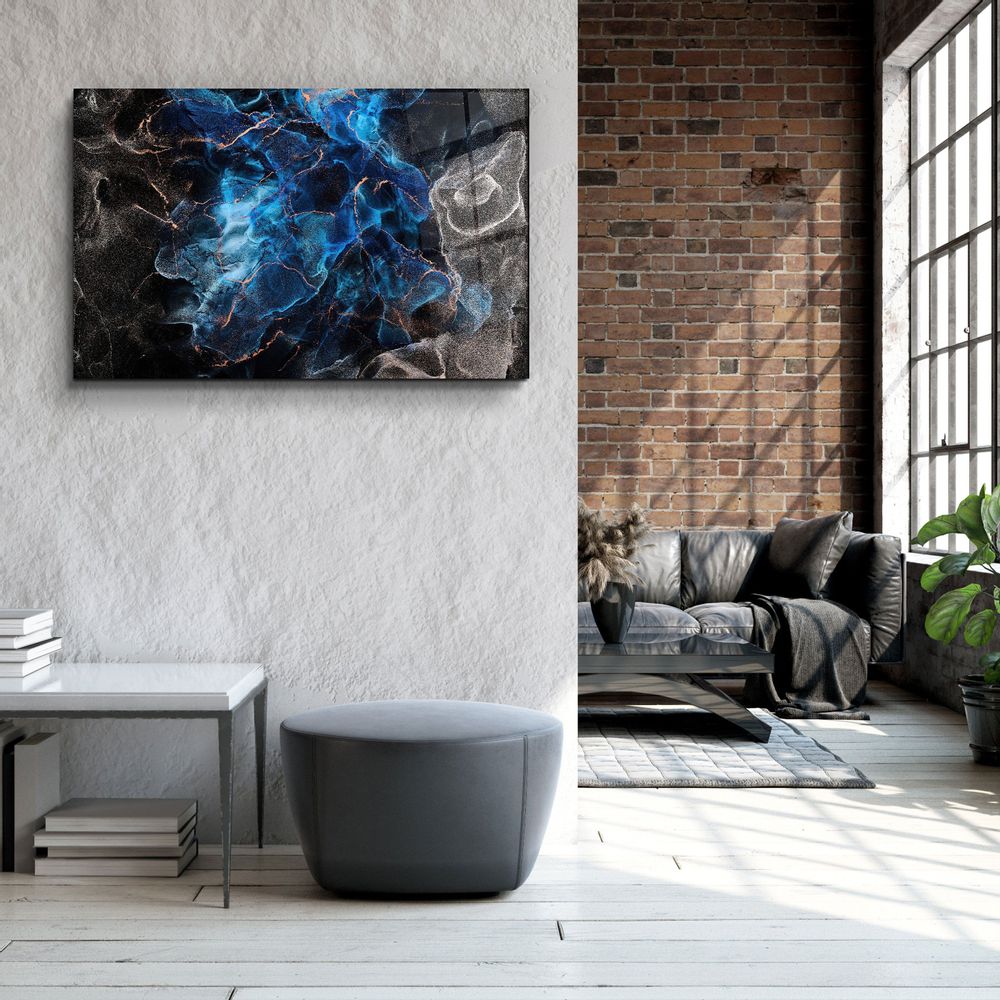 Autres décorations murales - Marble Design V1, décoration murale en verre 110CMx70CM - ARTDESIGNA