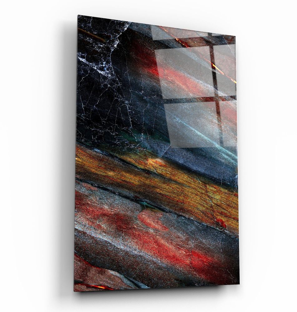 Other wall decoration - Colorful Layes Of MarbleGlass Wall Art 110CMx70CM - ARTDESIGNA
