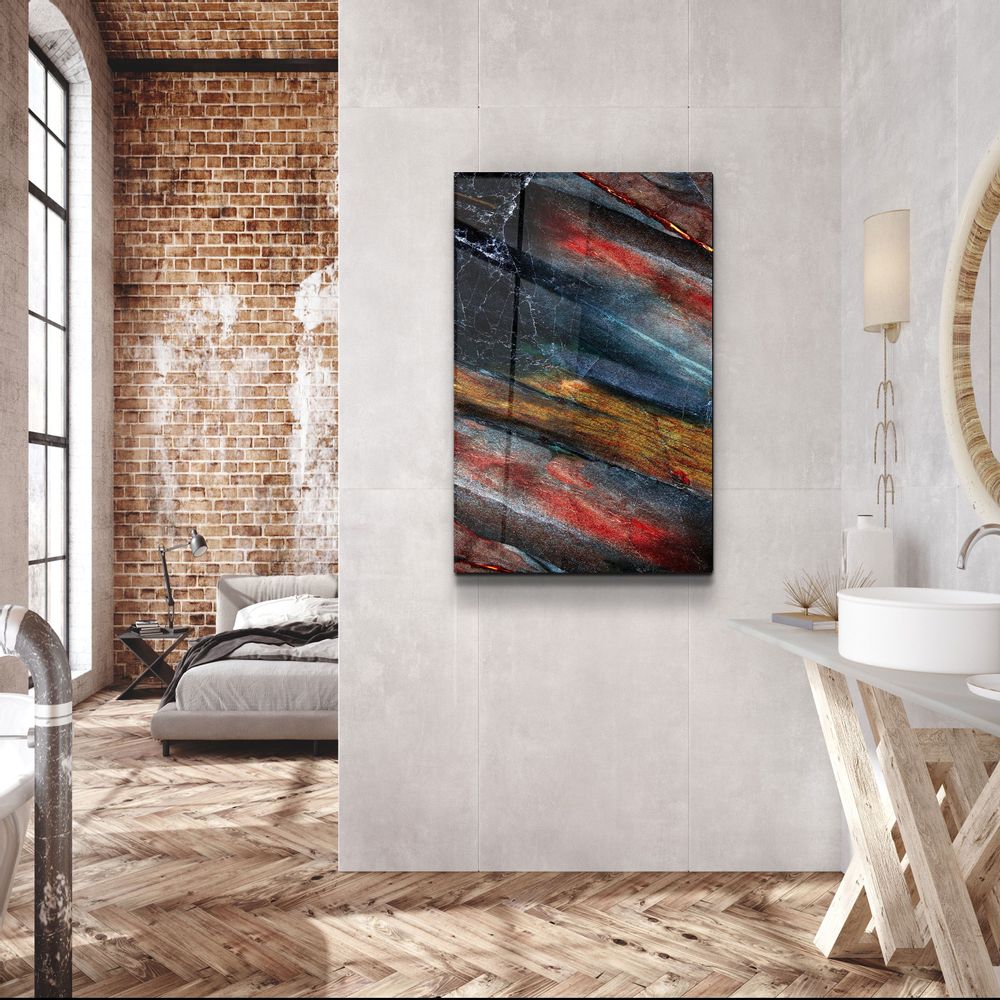 Other wall decoration - Colorful Layes Of MarbleGlass Wall Art 110CMx70CM - ARTDESIGNA