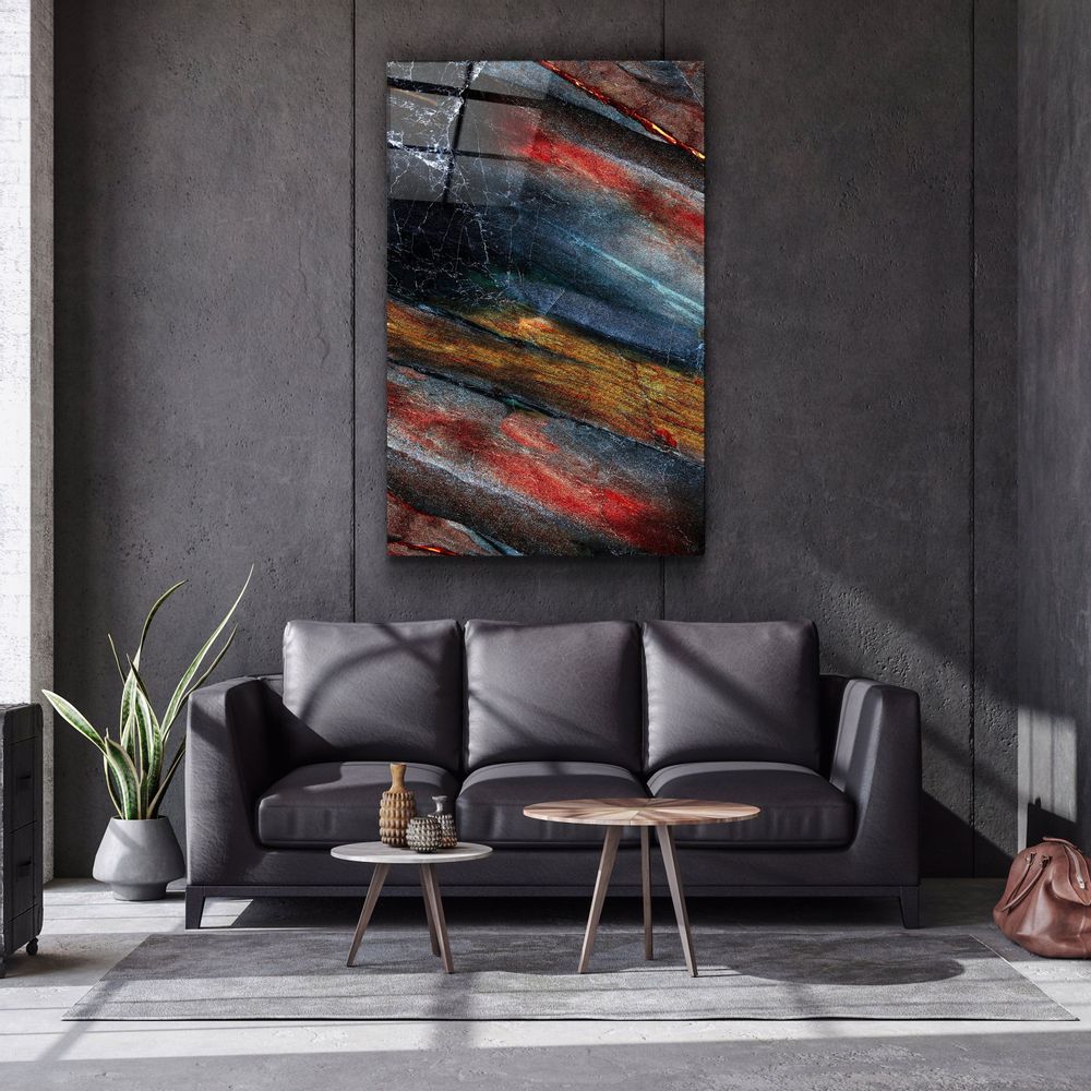 Other wall decoration - Colorful Layes Of MarbleGlass Wall Art 110CMx70CM - ARTDESIGNA