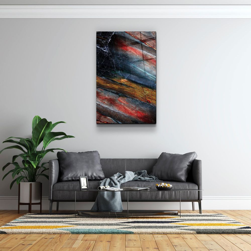 Other wall decoration - Colorful Layes Of MarbleGlass Wall Art 110CMx70CM - ARTDESIGNA
