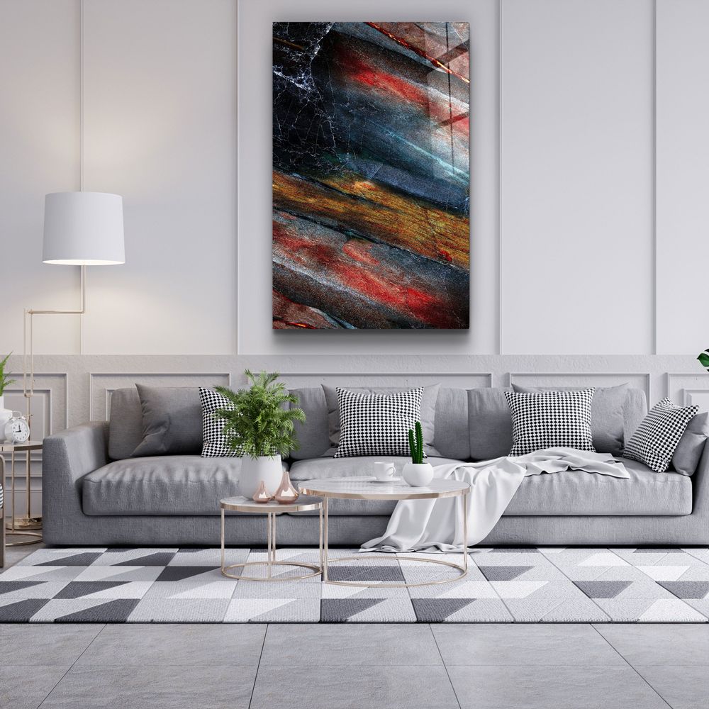Other wall decoration - Colorful Layes Of MarbleGlass Wall Art 110CMx70CM - ARTDESIGNA