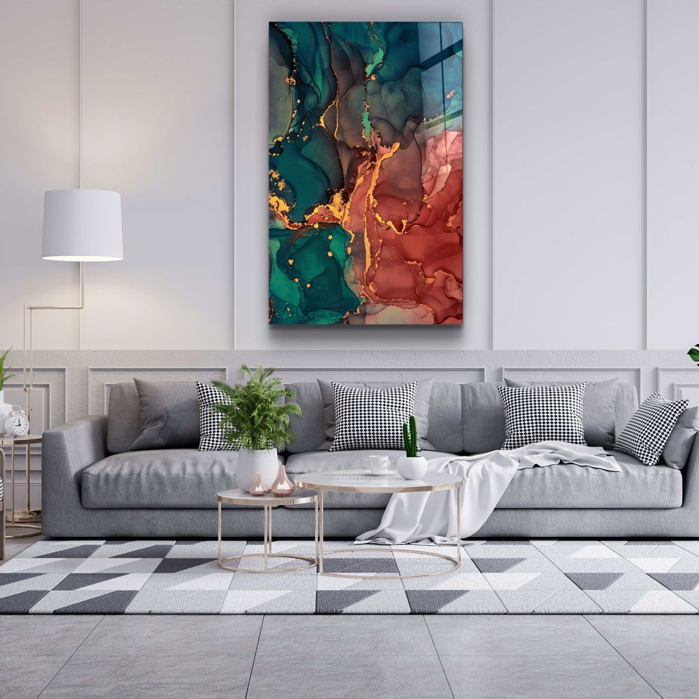 Autres décorations murales - Collection Marbre V1Art mural en verre 110CMx70CM - ARTDESIGNA