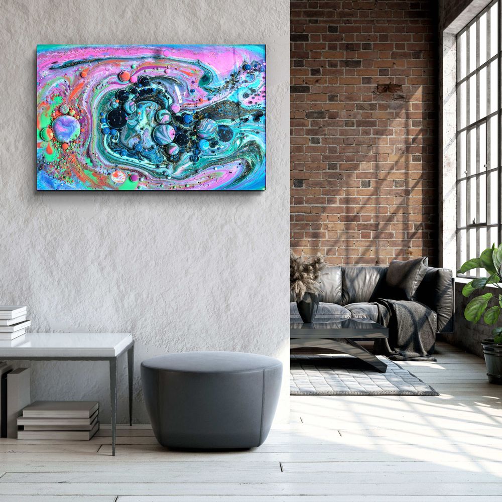 Other wall decoration - Marble GalaxyGlass Wall Art  110CMx70CM - ARTDESIGNA
