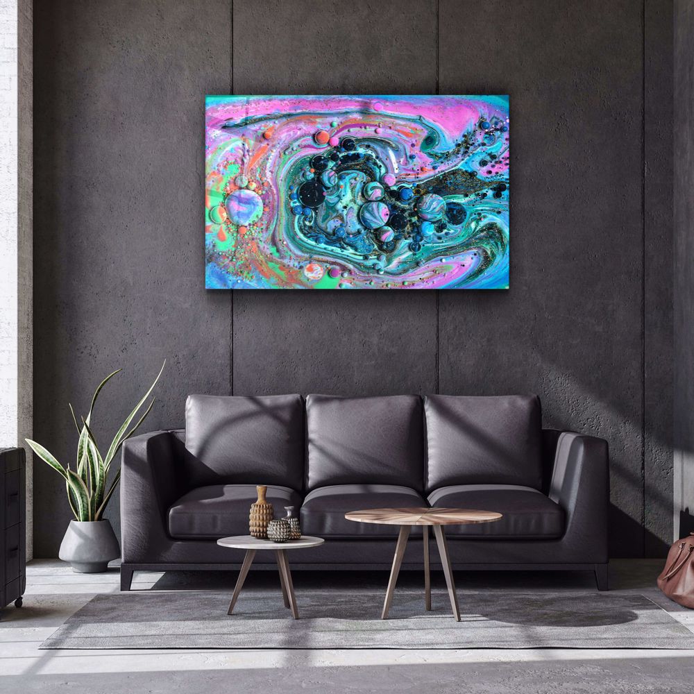 Other wall decoration - Marble GalaxyGlass Wall Art  110CMx70CM - ARTDESIGNA