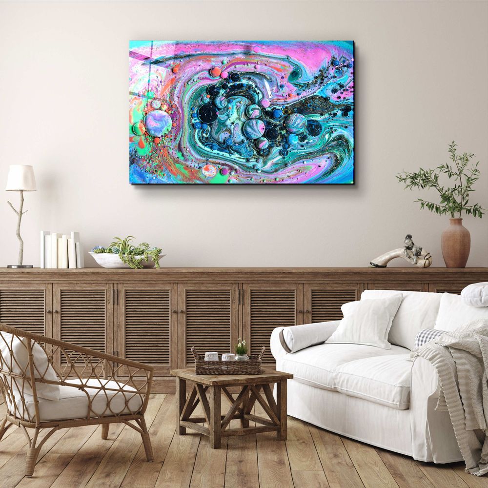 Other wall decoration - Marble GalaxyGlass Wall Art  110CMx70CM - ARTDESIGNA