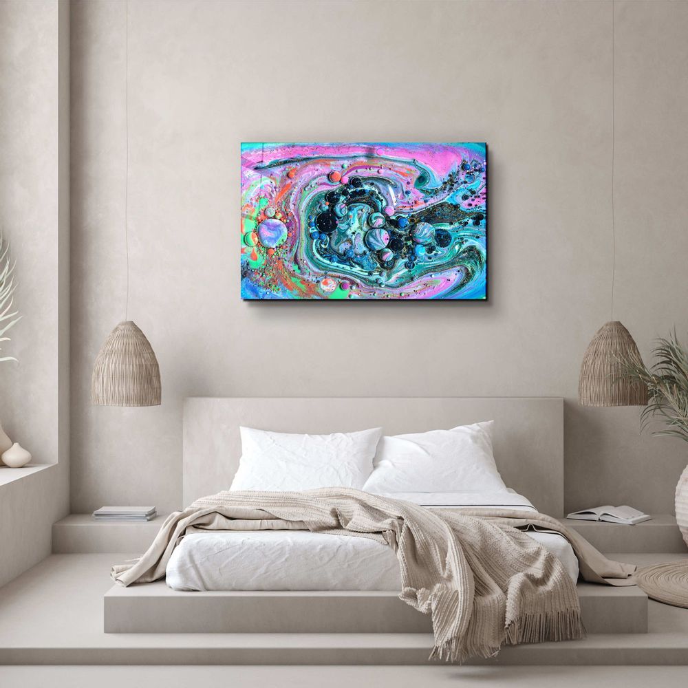 Other wall decoration - Marble GalaxyGlass Wall Art  110CMx70CM - ARTDESIGNA