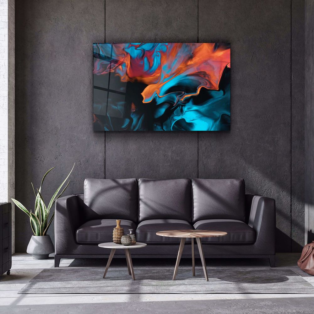 Autres décorations murales - Collection Marbre H16 - Décoration murale en verre jour et nuit 110CMx70CM - ARTDESIGNA