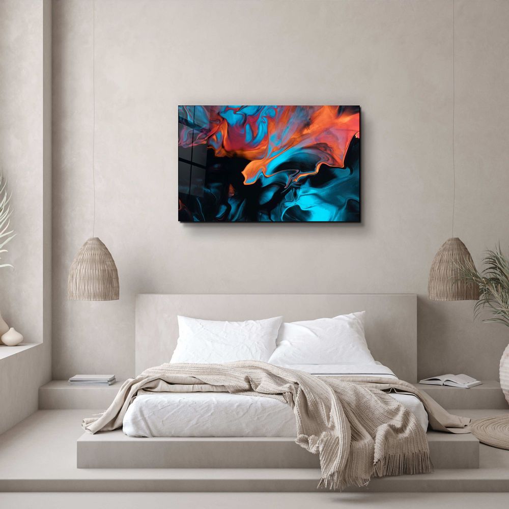 Autres décorations murales - Collection Marbre H16 - Décoration murale en verre jour et nuit 110CMx70CM - ARTDESIGNA