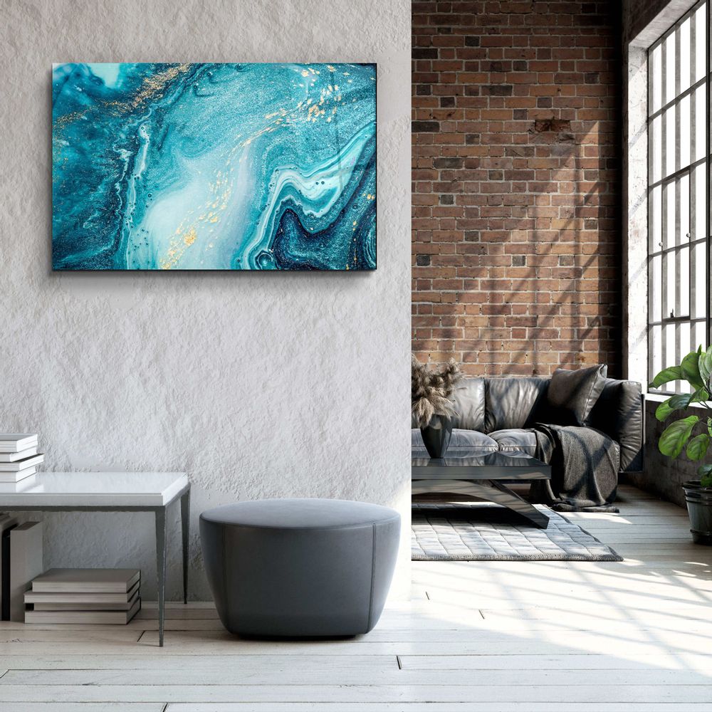 Autres décorations murales - Collection Marbre H15 - Décoration murale OceanGlass 110CMx70CM - ARTDESIGNA