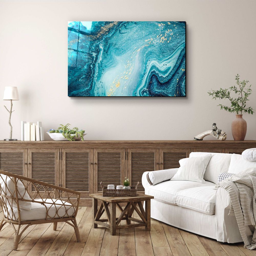 Autres décorations murales - Collection Marbre H15 - Décoration murale OceanGlass 110CMx70CM - ARTDESIGNA
