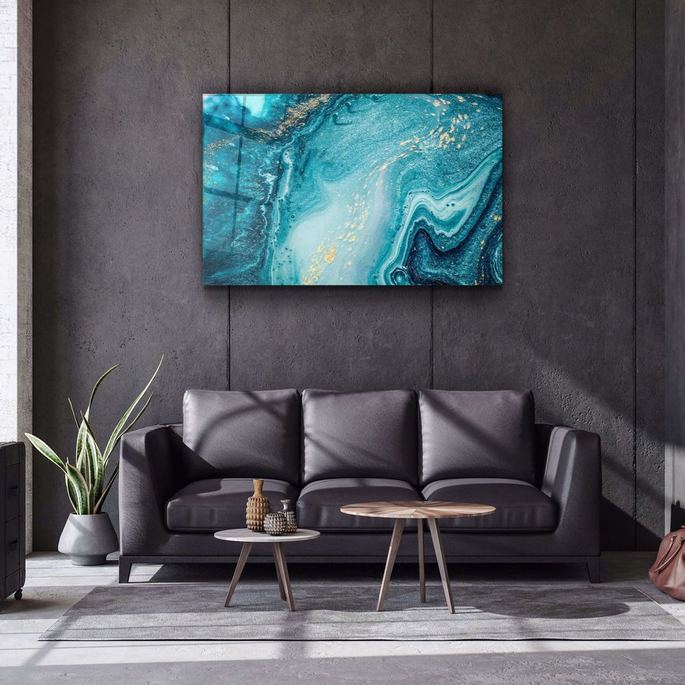Autres décorations murales - Collection Marbre H15 - Décoration murale OceanGlass 110CMx70CM - ARTDESIGNA
