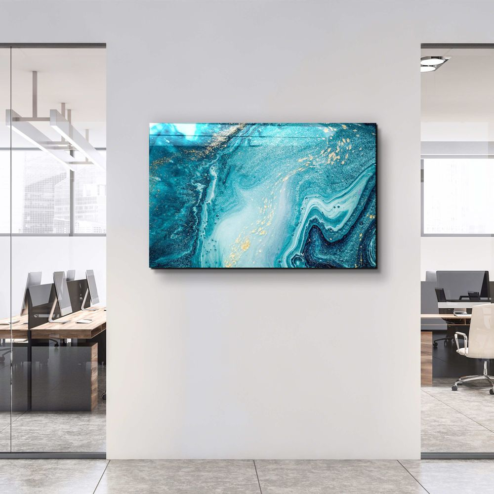 Autres décorations murales - Collection Marbre H15 - Décoration murale OceanGlass 110CMx70CM - ARTDESIGNA
