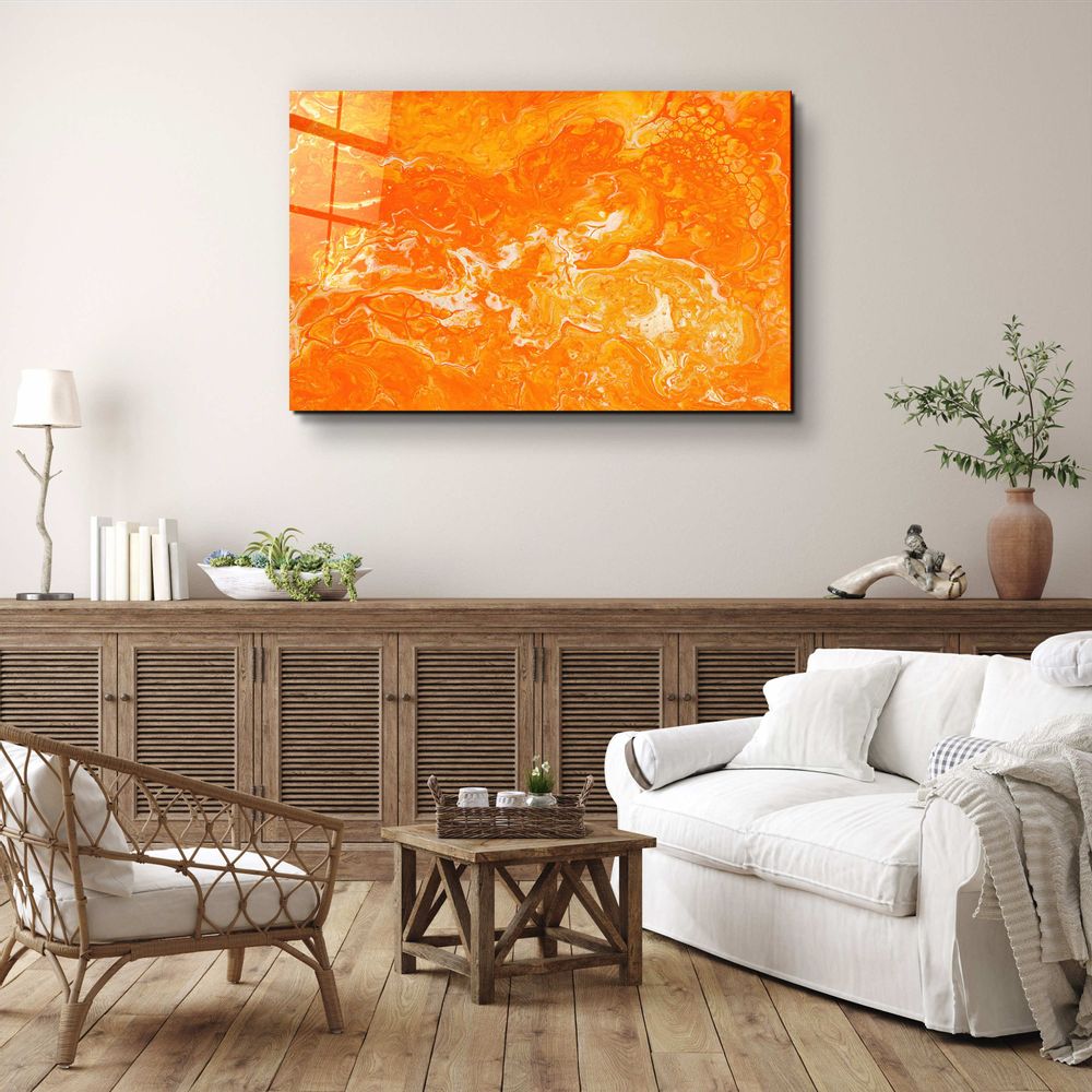 Other wall decoration - Marble Collection H18 - Orange JuiceGlass Wall Art  110CMx70CM - ARTDESIGNA