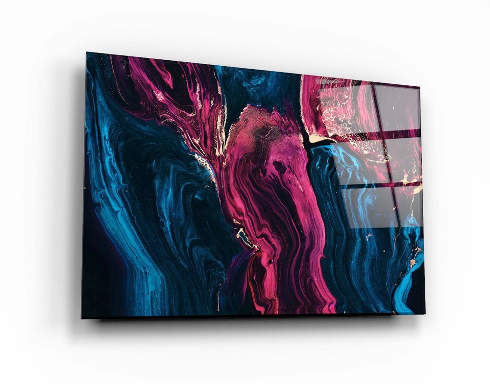 Autres décorations murales - Collection Marbre H24 - ViolettaGlass Wall Art 110CMx70CM - ARTDESIGNA