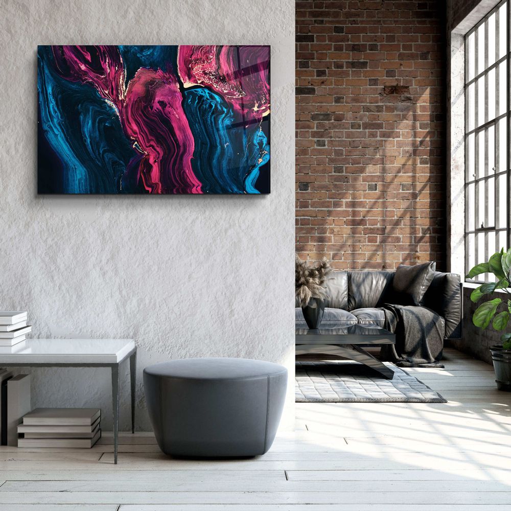 Autres décorations murales - Collection Marbre H24 - ViolettaGlass Wall Art 110CMx70CM - ARTDESIGNA