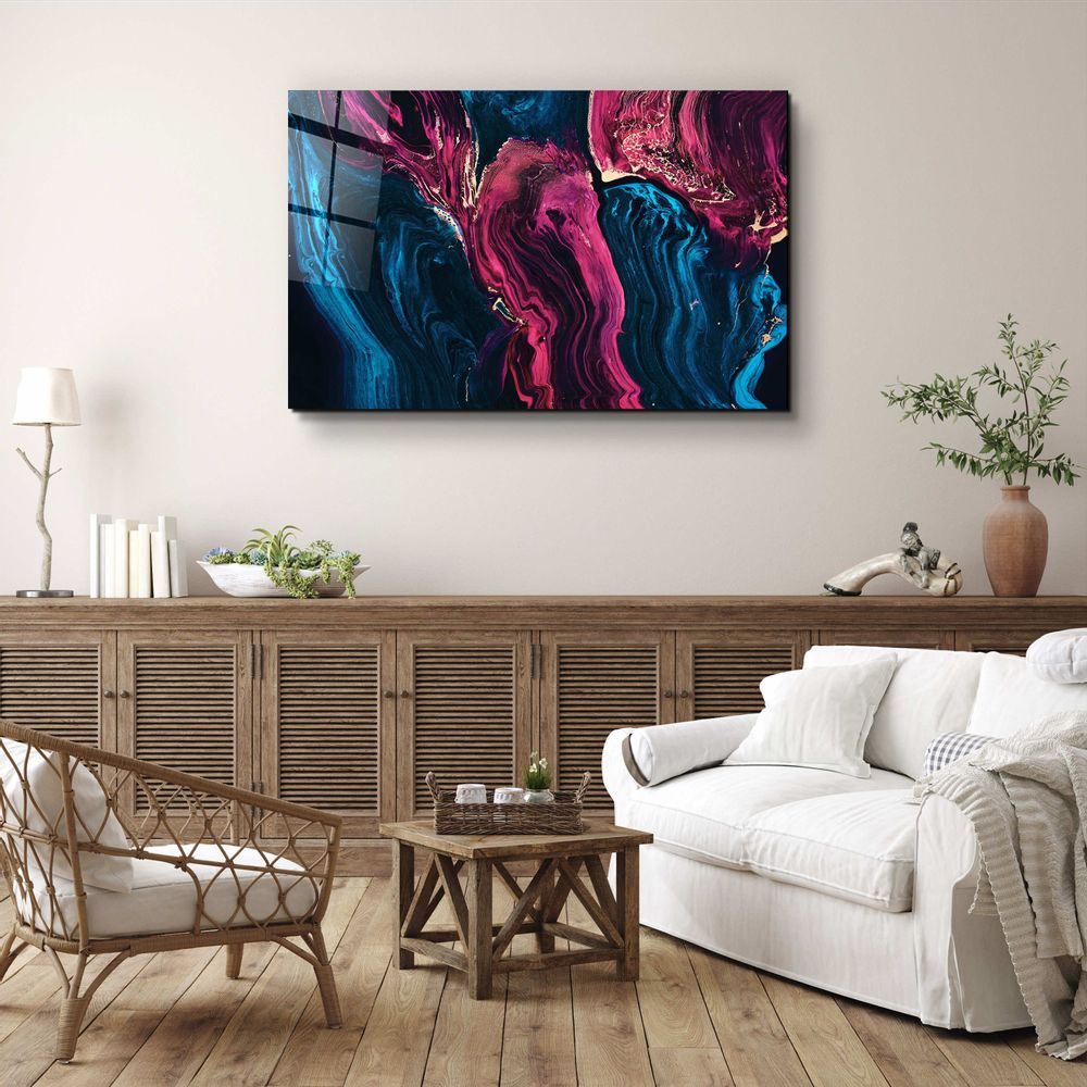 Autres décorations murales - Collection Marbre H24 - ViolettaGlass Wall Art 110CMx70CM - ARTDESIGNA