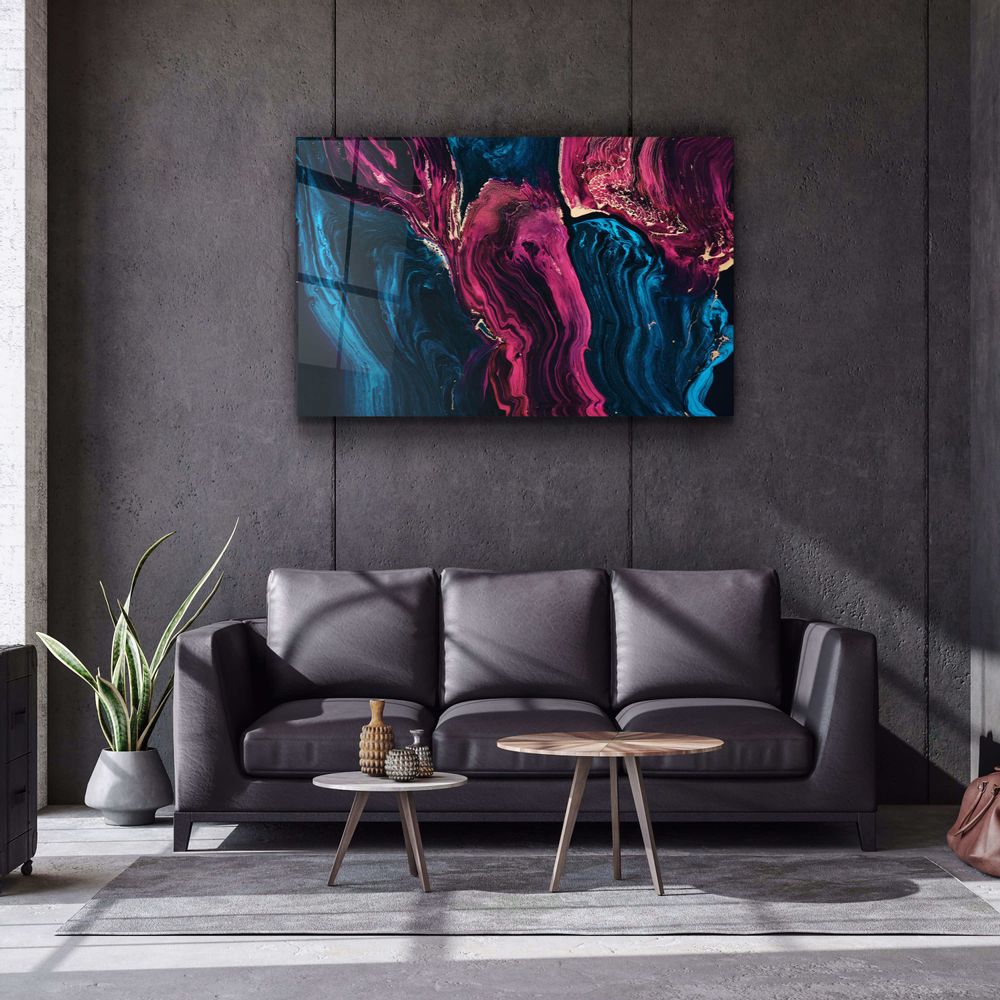 Autres décorations murales - Collection Marbre H24 - ViolettaGlass Wall Art 110CMx70CM - ARTDESIGNA