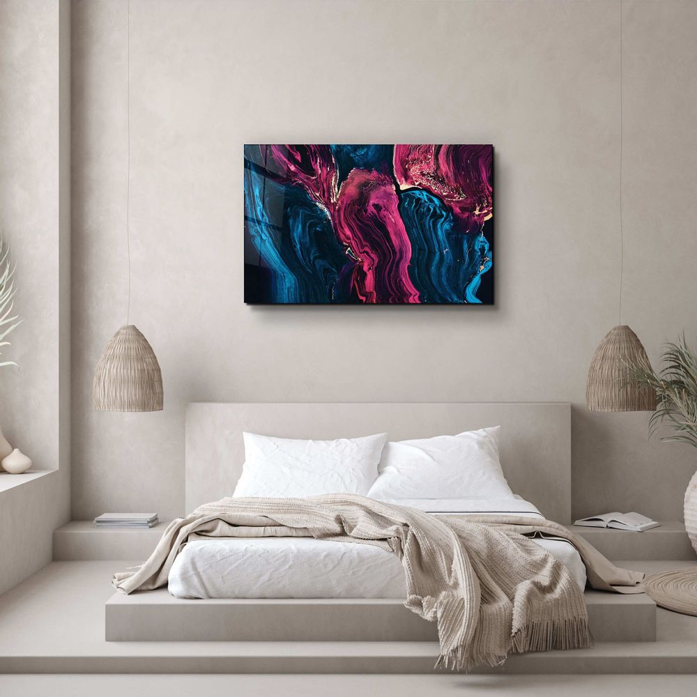 Autres décorations murales - Collection Marbre H24 - ViolettaGlass Wall Art 110CMx70CM - ARTDESIGNA