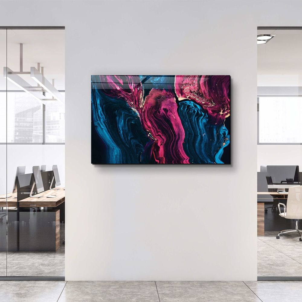 Autres décorations murales - Collection Marbre H24 - ViolettaGlass Wall Art 110CMx70CM - ARTDESIGNA