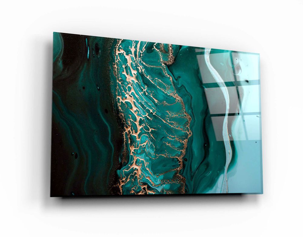 Autres décorations murales - Collection Marbre H26 - Décoration murale OceanGlass  110CMx70CM - ARTDESIGNA