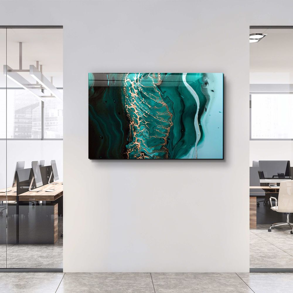Autres décorations murales - Collection Marbre H26 - Décoration murale OceanGlass  110CMx70CM - ARTDESIGNA
