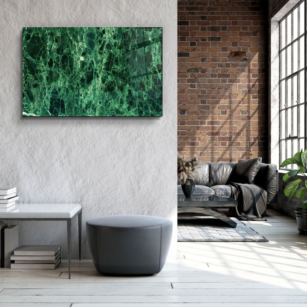 Other wall decoration - Green MarbleGlass Wall Art 110CMx70CM - ARTDESIGNA