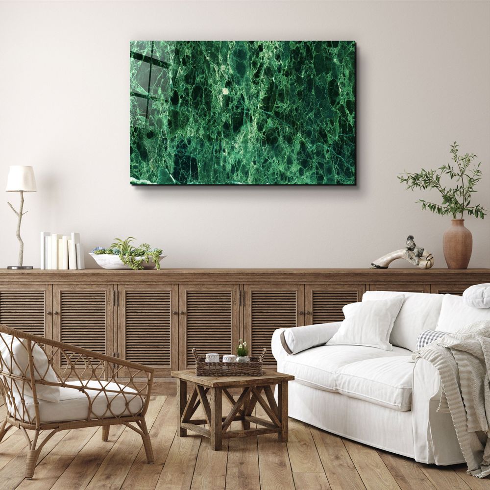 Other wall decoration - Green MarbleGlass Wall Art 110CMx70CM - ARTDESIGNA