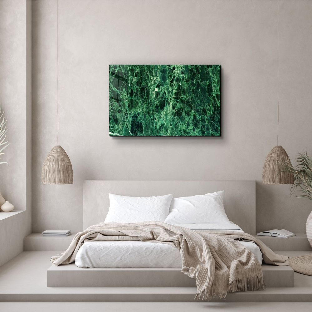 Other wall decoration - Green MarbleGlass Wall Art 110CMx70CM - ARTDESIGNA