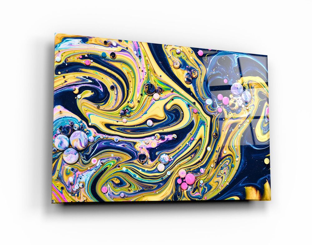 Autres décorations murales - Art mural en verre Marbre Galaxy 4 110CMx70CM - ARTDESIGNA