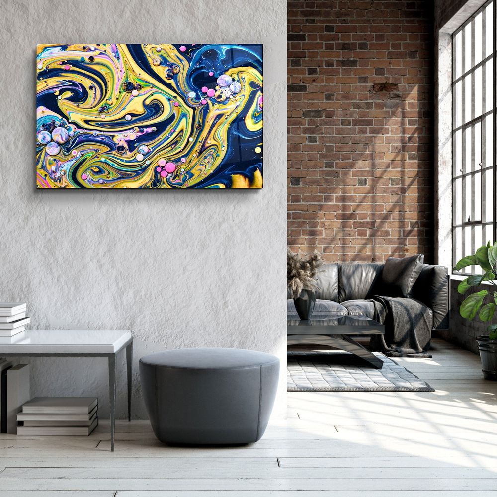 Autres décorations murales - Art mural en verre Marbre Galaxy 4 110CMx70CM - ARTDESIGNA