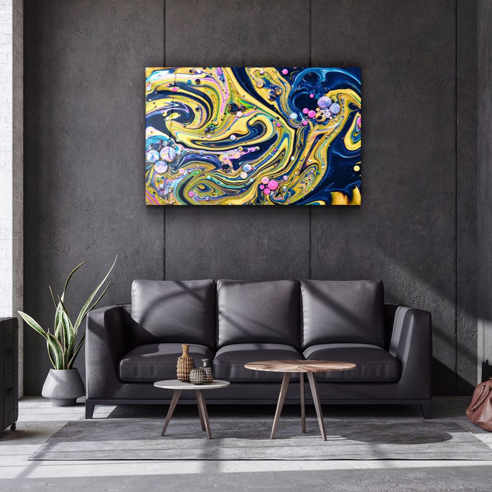 Autres décorations murales - Art mural en verre Marbre Galaxy 4 110CMx70CM - ARTDESIGNA