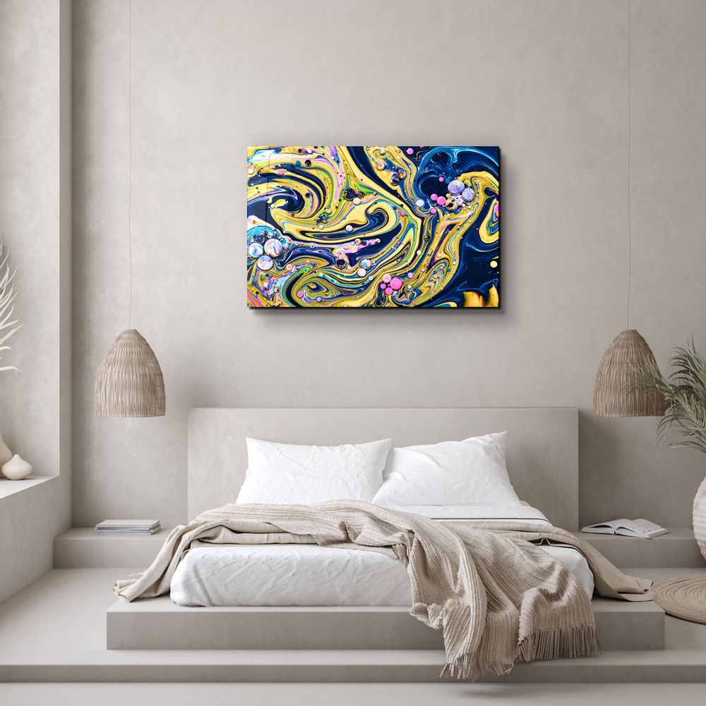 Autres décorations murales - Art mural en verre Marbre Galaxy 4 110CMx70CM - ARTDESIGNA