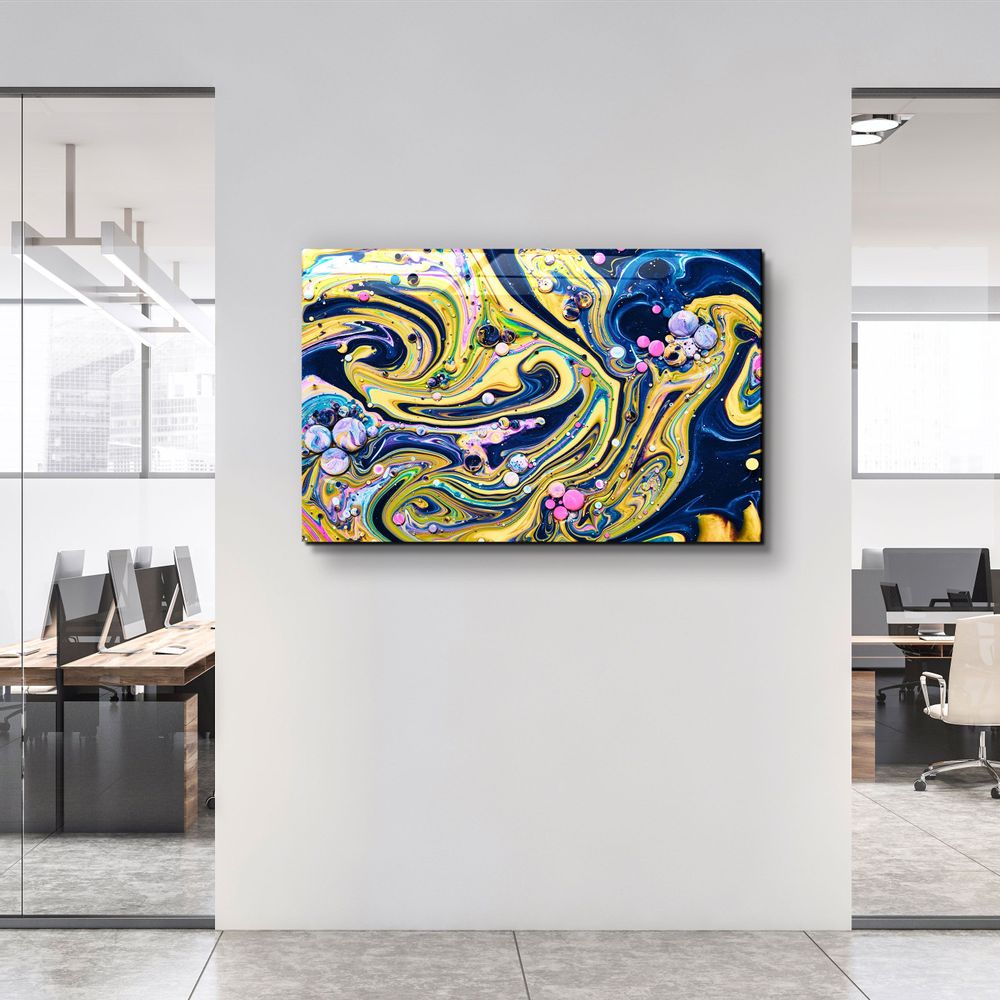 Autres décorations murales - Art mural en verre Marbre Galaxy 4 110CMx70CM - ARTDESIGNA