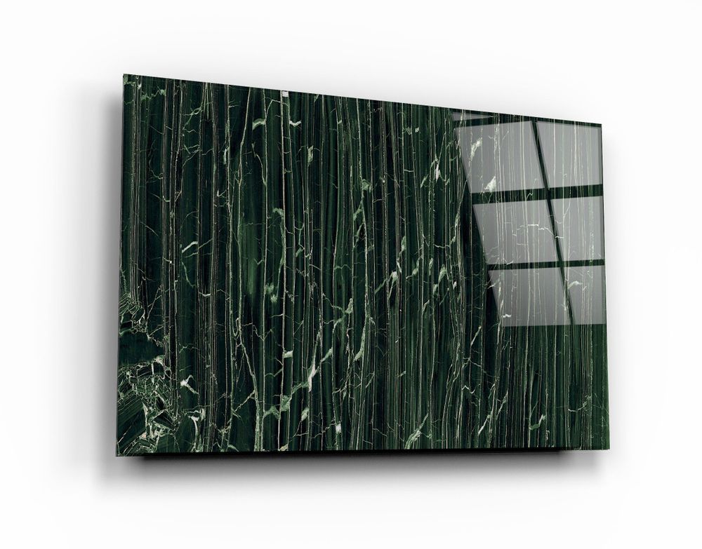 Autres décorations murales - Art mural en verre en marbre vert foncé 110CMx70CM - ARTDESIGNA