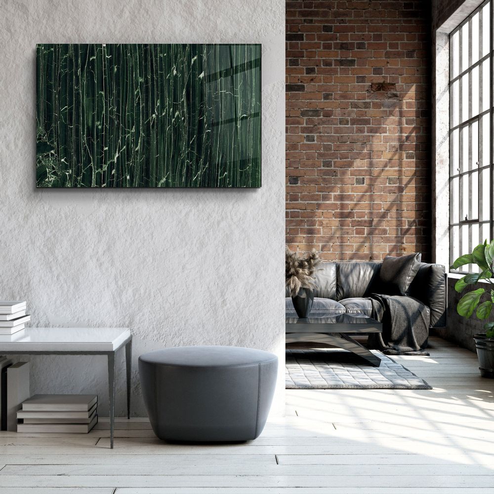 Autres décorations murales - Art mural en verre en marbre vert foncé 110CMx70CM - ARTDESIGNA