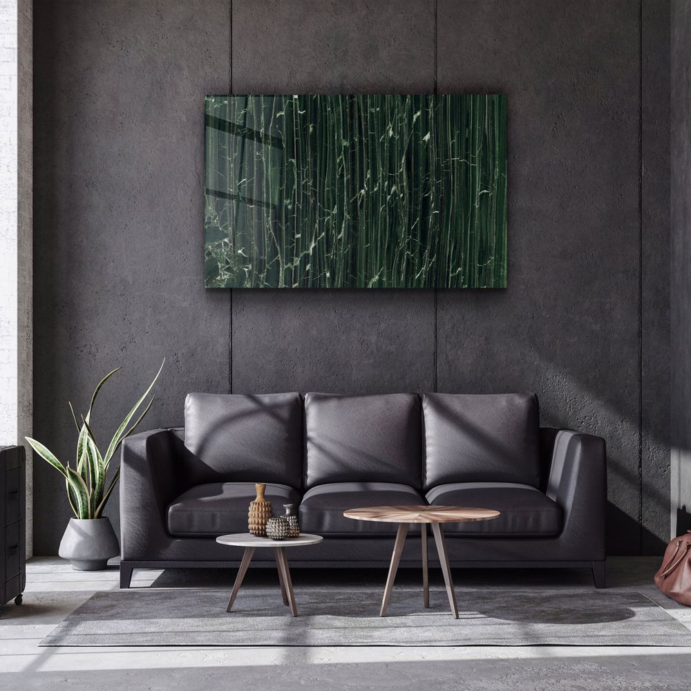 Autres décorations murales - Art mural en verre en marbre vert foncé 110CMx70CM - ARTDESIGNA