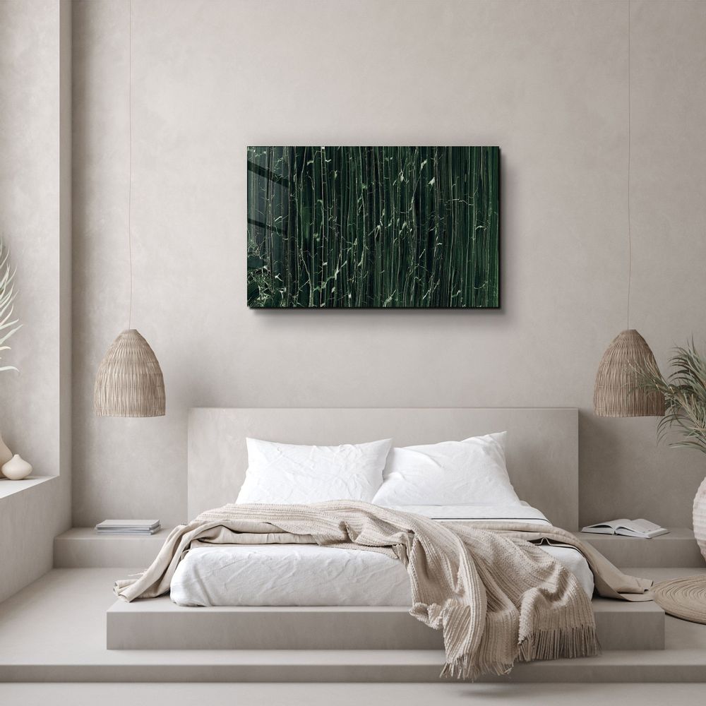 Autres décorations murales - Art mural en verre en marbre vert foncé 110CMx70CM - ARTDESIGNA