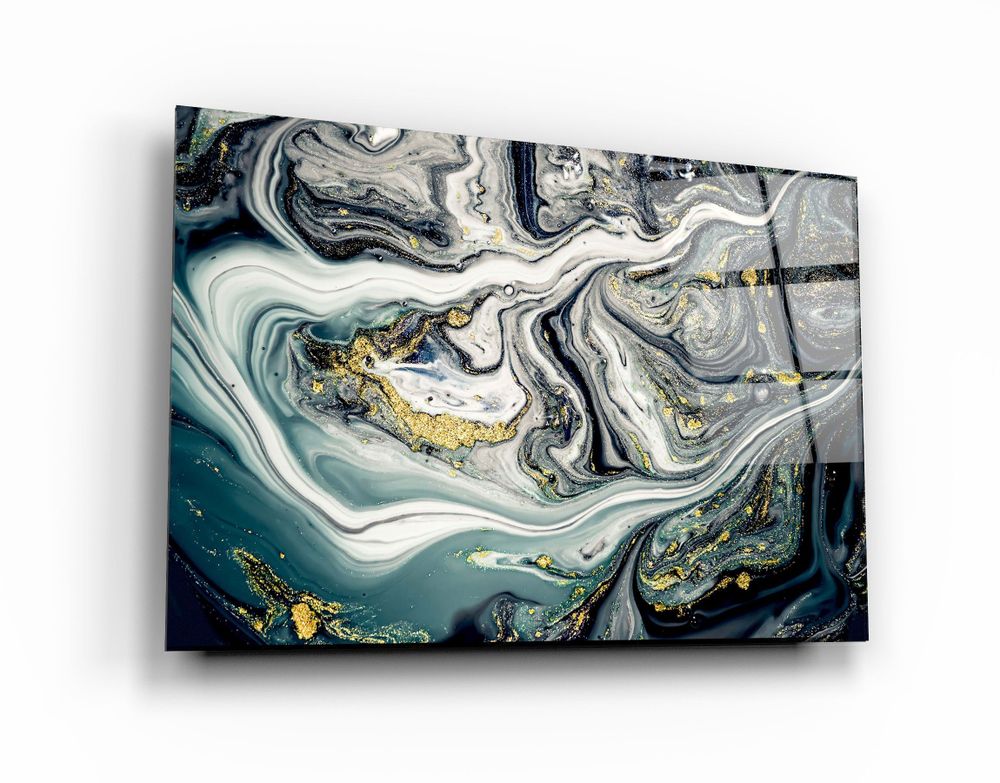 Other wall decoration - Marble with Golden DustGlass Wall Art 110CMx70CM - ARTDESIGNA