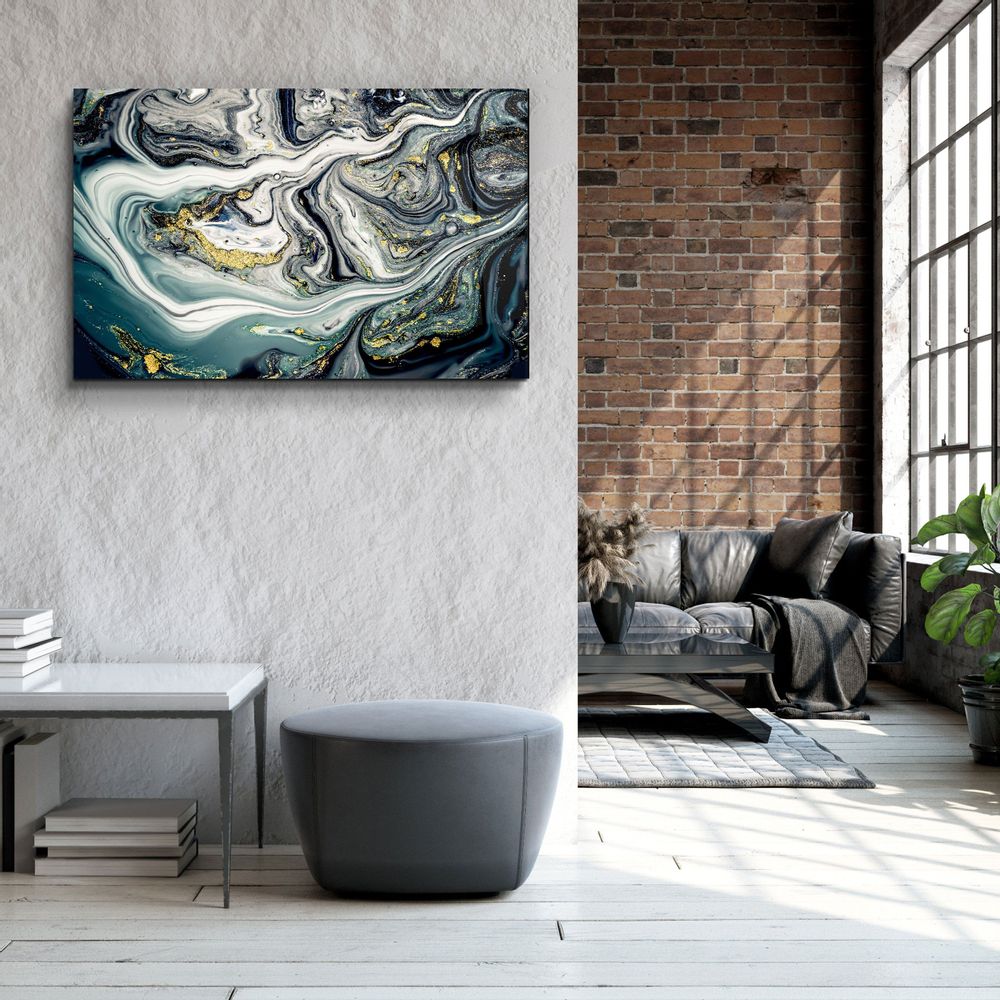 Other wall decoration - Marble with Golden DustGlass Wall Art 110CMx70CM - ARTDESIGNA