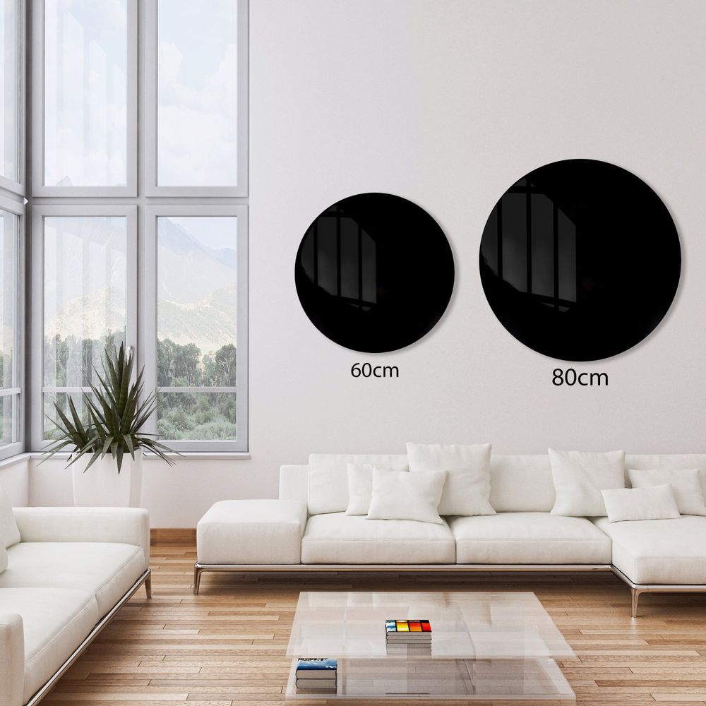 Other wall decoration - Marble Blue GrayRounded Glass Wall Art 80CMX80CM - ARTDESIGNA