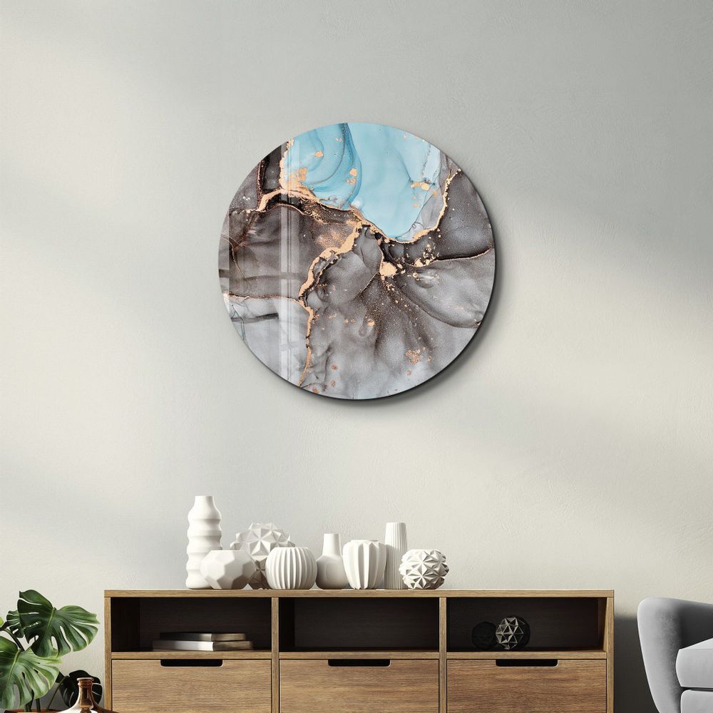 Other wall decoration - Marble PatternRounded Glass Wall Art 80CMX80CM - ARTDESIGNA