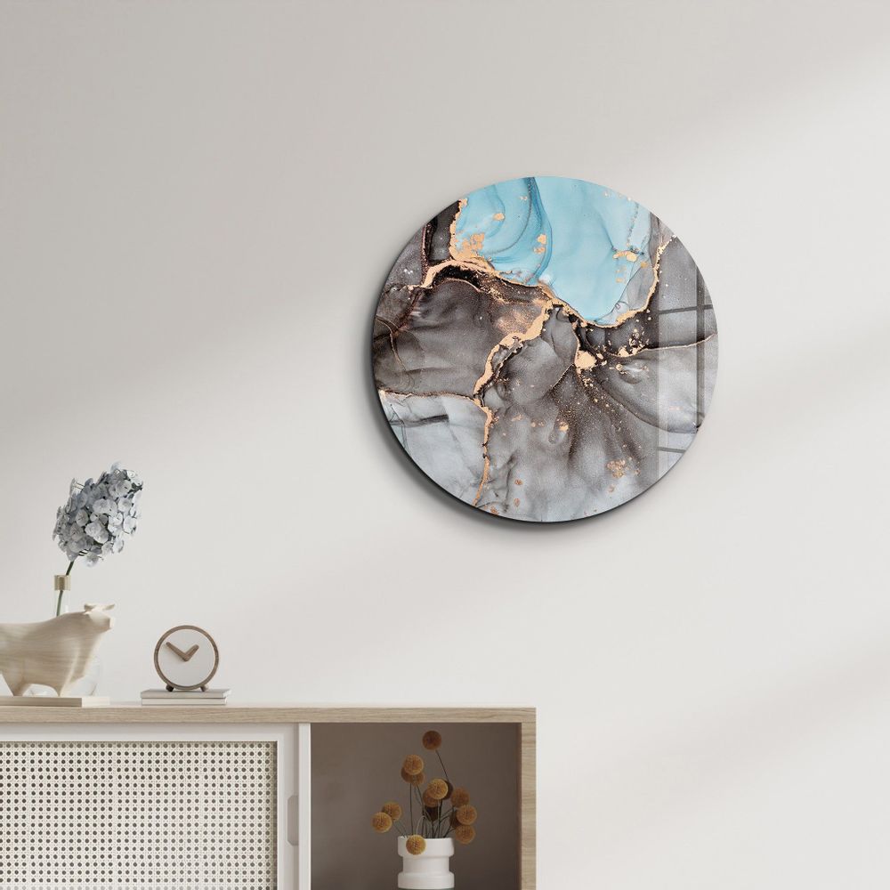 Other wall decoration - Marble PatternRounded Glass Wall Art 80CMX80CM - ARTDESIGNA