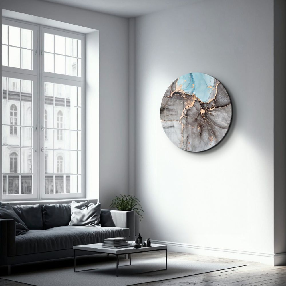 Other wall decoration - Marble PatternRounded Glass Wall Art 80CMX80CM - ARTDESIGNA