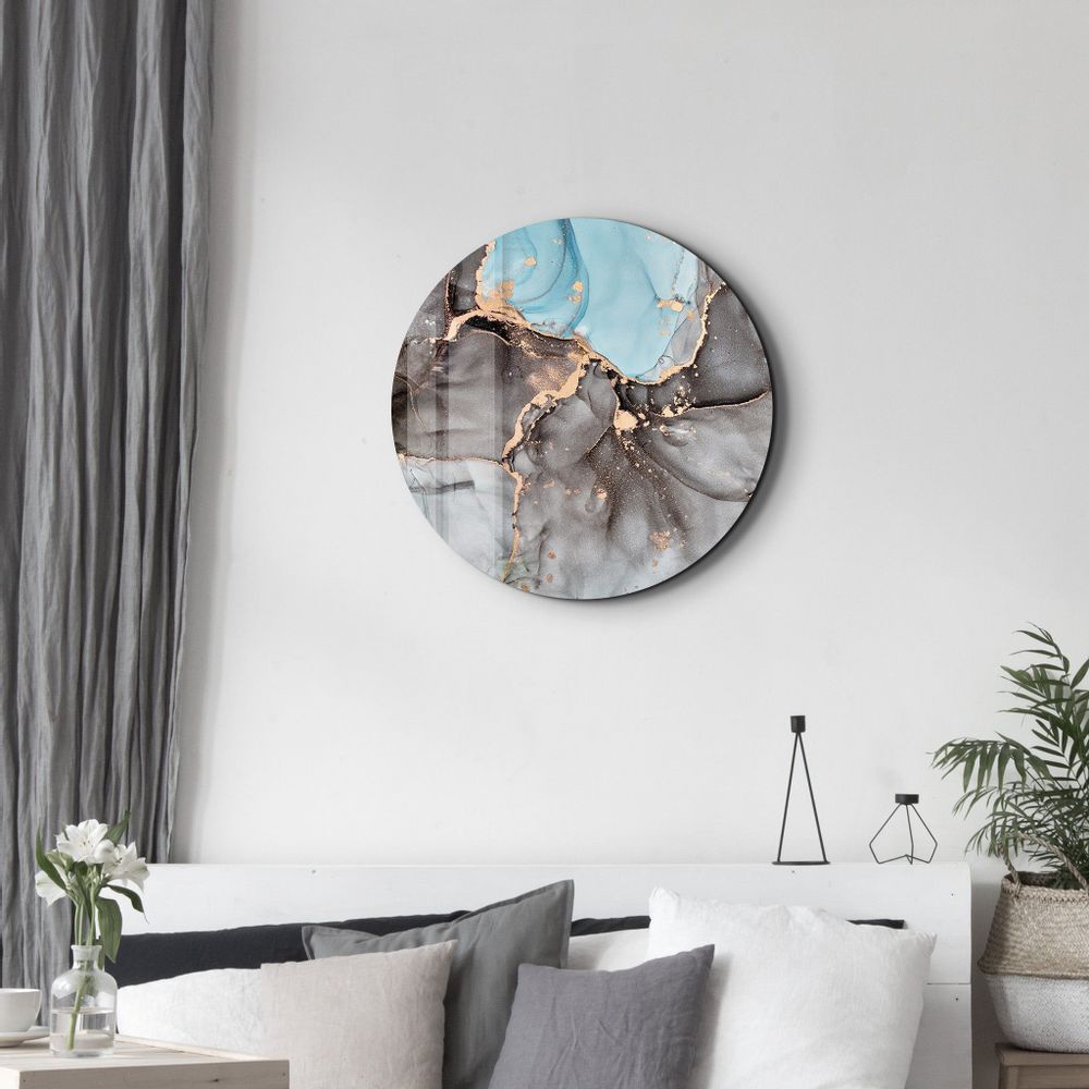Other wall decoration - Marble PatternRounded Glass Wall Art 80CMX80CM - ARTDESIGNA