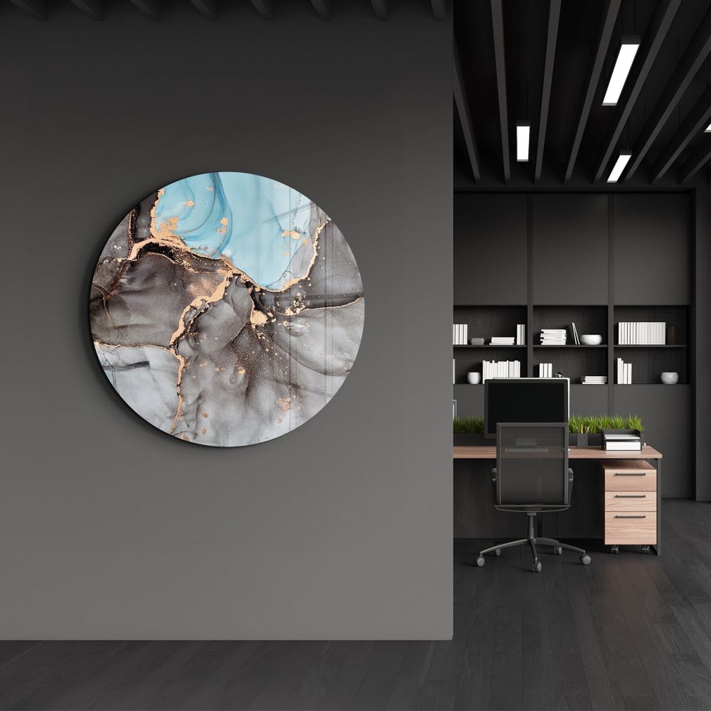 Other wall decoration - Marble PatternRounded Glass Wall Art 80CMX80CM - ARTDESIGNA