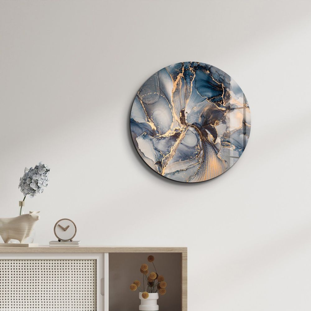 Autres décorations murales - Art mural en verre arrondi à motif de marbre 2 80CMX80CM - ARTDESIGNA