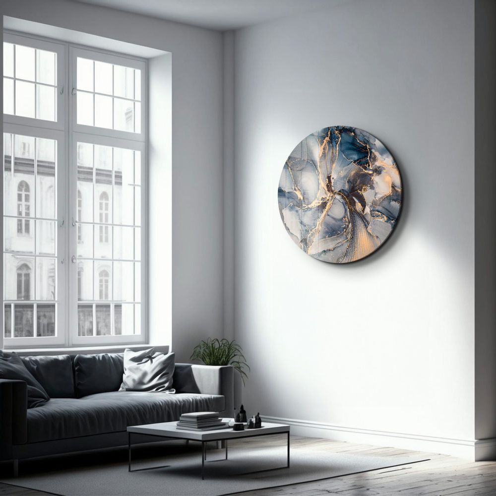 Autres décorations murales - Art mural en verre arrondi à motif de marbre 2 80CMX80CM - ARTDESIGNA